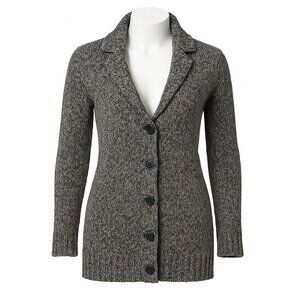 Eddie Bauer Marled Shawl-Collar Chunky Knit Button Cardigan Sweater  S | Nordic